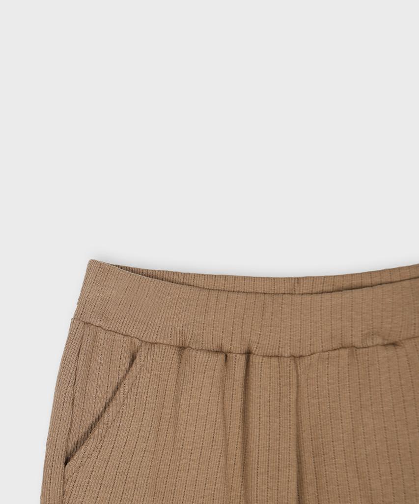 CHICKS Ribbed Micro Shorts Brown