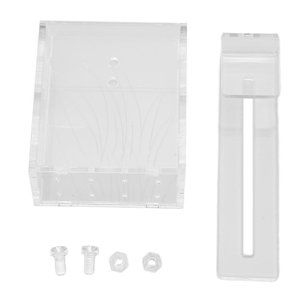 Aquarium Aquatic Planter Transparent Acrylic Fish Tank Hanging Water Plants Planter with Hook and Holes Small Hook