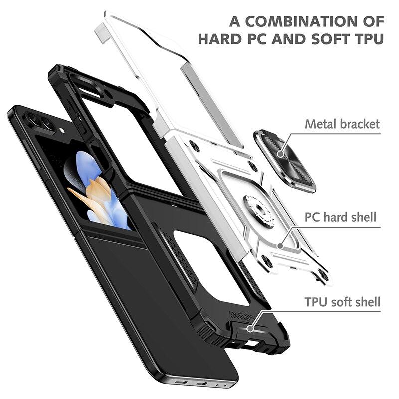 Модный защитный чехол против падения для Samsung Galaxy Z Flip 5 Flip5 Zflip5 5G, сумка-подставка