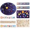 Children Planet Matching Science Planet Puzzles Wooden Puzzle Jigsaw Tray Solar System Puzzle