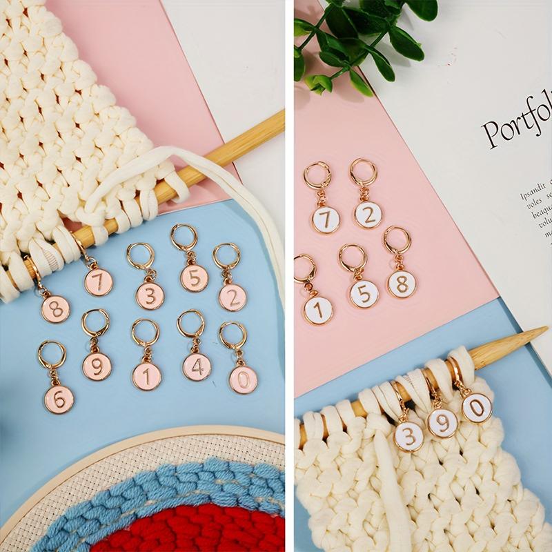 10PC/Set Markers DIY Crafts Alloy Enamel Numbered Knit For Crochet and Knitting With Removable Locking Clasp Sewing Accessories