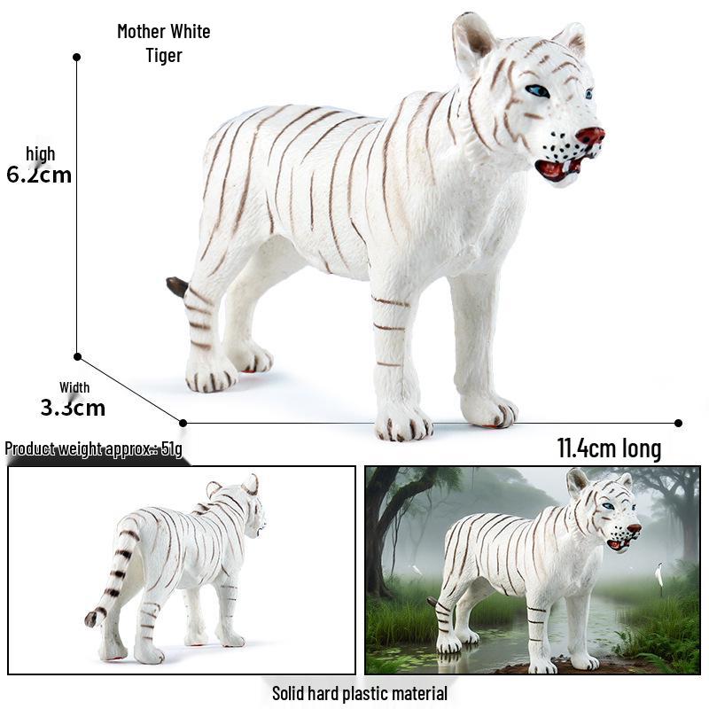 Large Wild Animal Male Tiger Simulation Toy - White, Yellow, Northeast, and Red Variants
