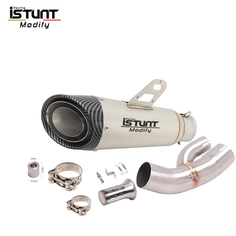 For BMW S1000XR 2015 2016 2017 2018 2019 Carbon Fiber Muffler Mid Link Pipe Motorcycle Exhaust Escape Full System 51mm DB Killer
