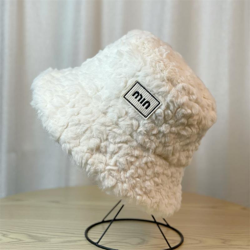 Шапка Женская Бархатная Утепленная Теплая Шапка-Ведро Женская Корейский Стиль Подчеркивающая Лицо Милая Универсальная Холодная Шапка Теплая Шапка С Большими Полями