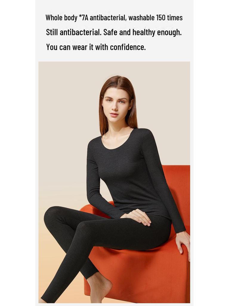 Комплект термобелья из кашемира и шелкового бархата для женщин и мужчин - антибактериальный, утепленный, на осень.