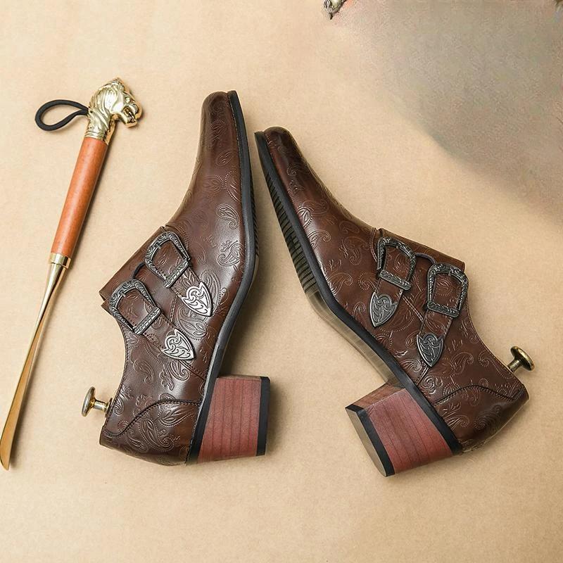 Туфли на высоком каблуке, мужские формальные туфли в стиле ретро, кожаные мужские лоферы, элегантные мужские туфли для платья, свадебные туфли, повседневные деловые оксфорды, zapatillas