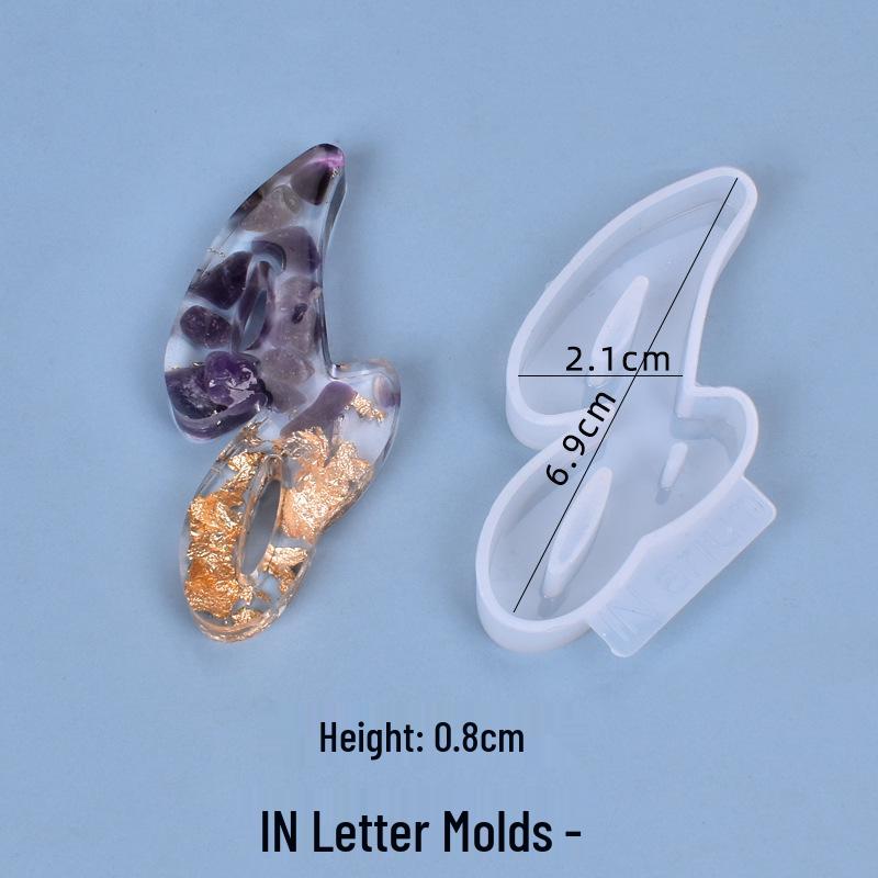Crystal Resin Silicone Mold: 26 Irregular Letter Pendants for DIY Charms