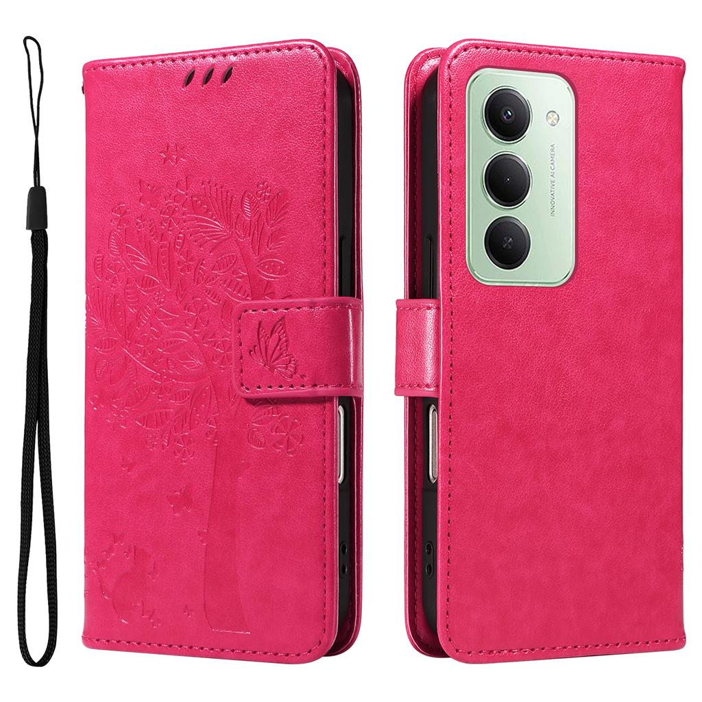 For Xiaomi Redmi 15 5G (Global) (169mm) Phone Case with Stand Cat Tree Pattern Leather Wallet Mobile Cover