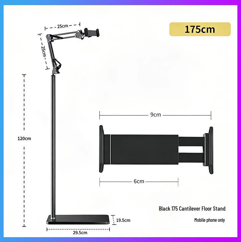 Adjustable Cantilever Mobile Holder: Portable Bedside & Floor Stand for Phones & Tablets