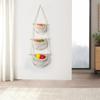 1PC Over The Door Organiser 3 Tier Hanging Organiser Wall Rope Wall Basket Wall Mounted Cotton Rope Home Decor Two Colours