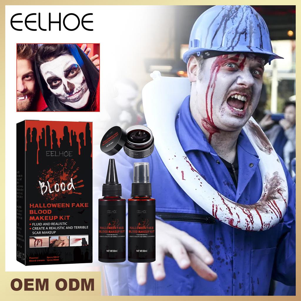 EELHOE Halloween Makeup Kit Special Effect Painting Fake Wax Scar Blood Scar Painting Fake Wax Set Makeup Party 130ml