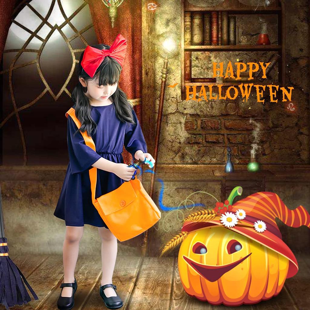 Служба доставки Кики Косплей Хэллоуин Детский костюм Повязка на голову из Ван Пис Набор с наплечной сумкой Костюм для детской косплей-вечеринки Рождественский костюм