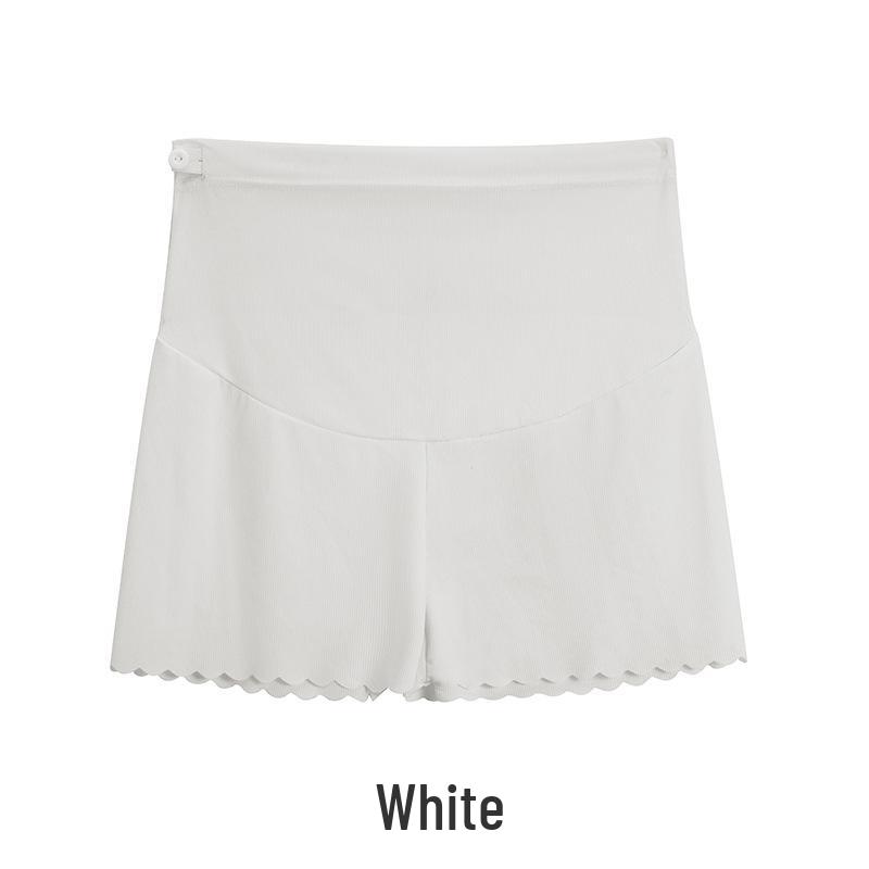 Шорты для беременных из ледяного шелка: Тонкая, Поддерживающая живот, Одежда для улицы три четверти, Летний стиль, Свободного кроя, Леггинсы с защитой от просвечивания.