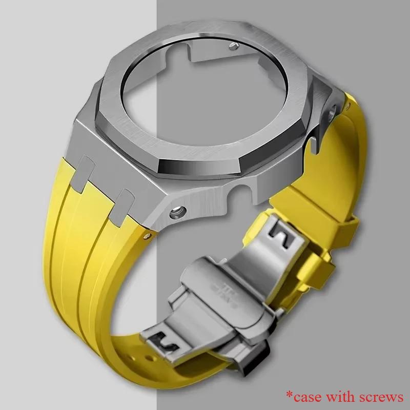 Металлический корпус 4-го поколения Безель Рамка GA2100 GAB2100 Casioak Мод Кит Модификация Рамка Для GA2110 Металлический Резиновый Ремешок Аксессуар Оптом