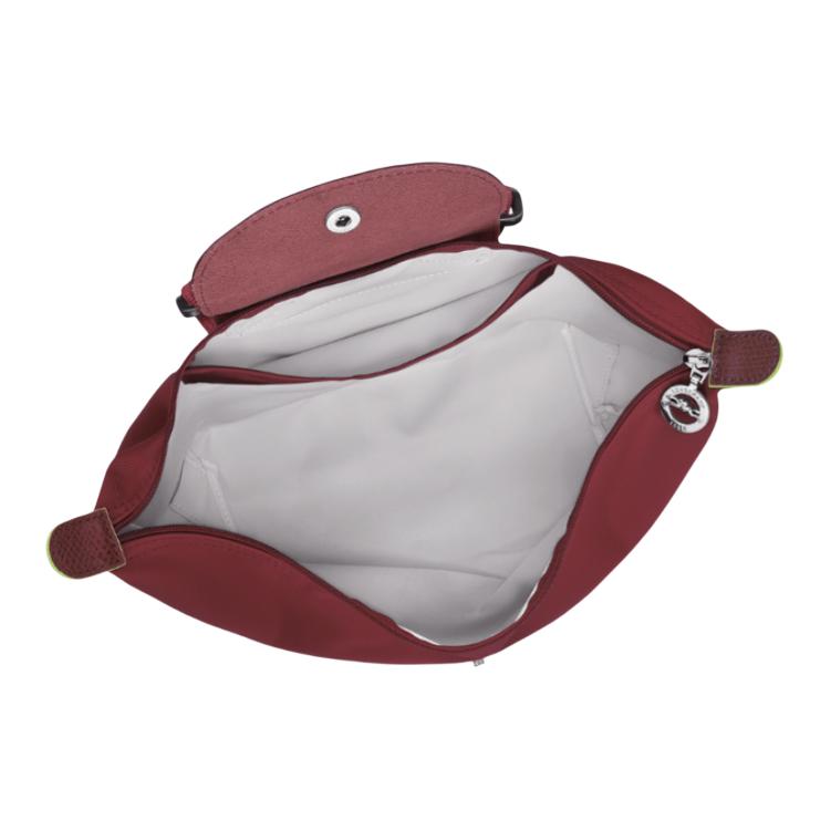 Longchamp Logo Design Zipper Nylon Backpack Unisex Backpack Pomegranate-Red 10284919P98