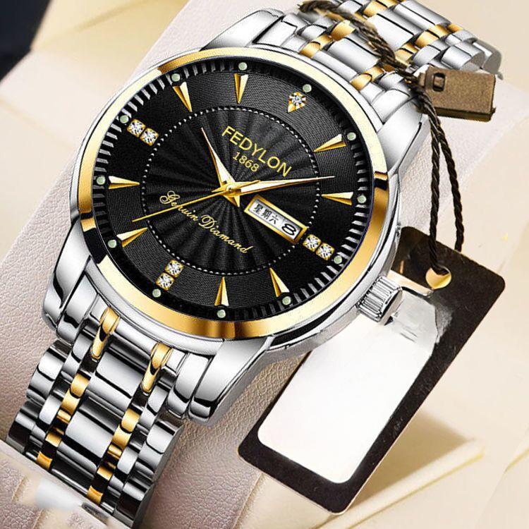 Fortiren Мужские часы Мужские автоматические механические часы Многофункциональные светящиеся водонепроницаемые кварцевые мужские часы