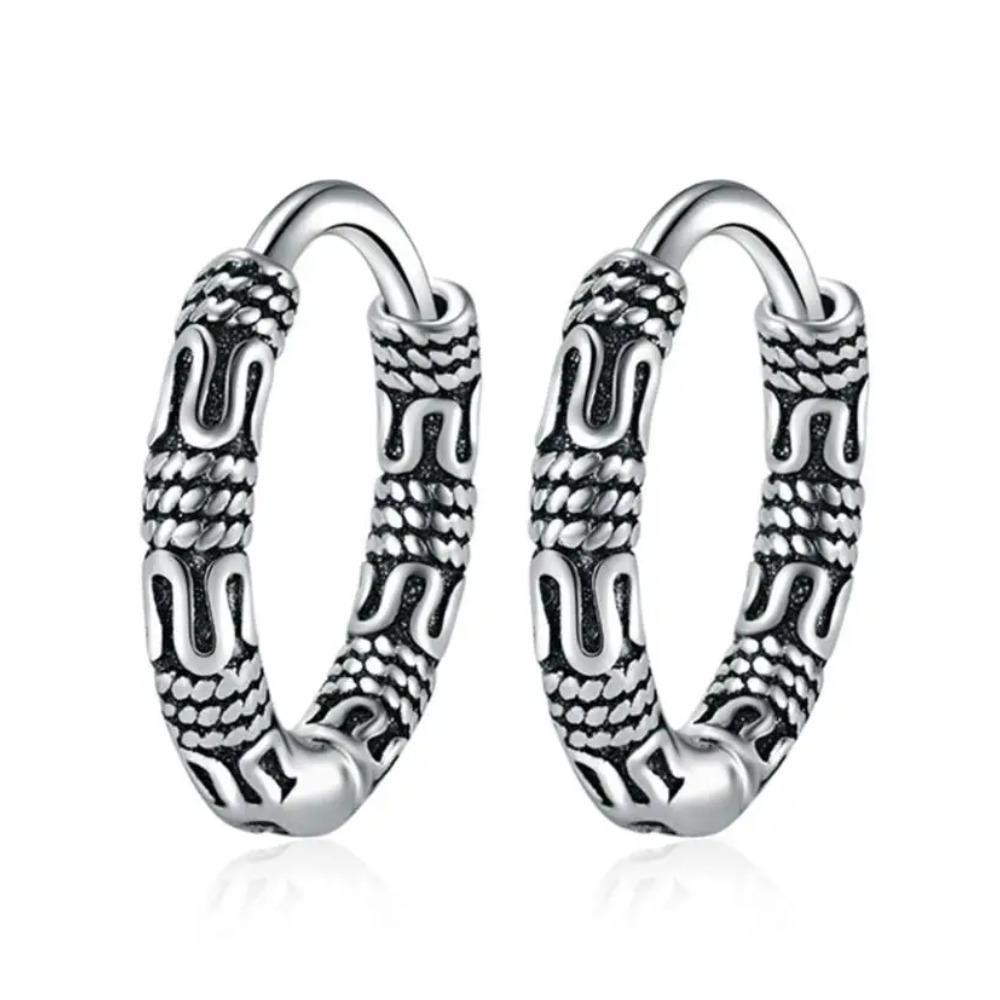 Серьги-кольца из серебра 925 пробы, серия «Винтажная лоза», украшения в стиле индийский бохо для женщин, тонкие ювелирные изделия, подарки на день рождения