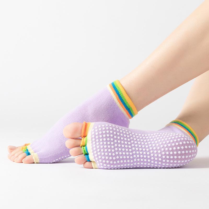 Colorful Open Toe Yoga & Dance Five-Finger Socks for Women