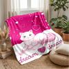 Orange Cats Pattern Theme blanket Lightweight Warm Flannel Blanket Decorative Throw Blanket for Home Decoration