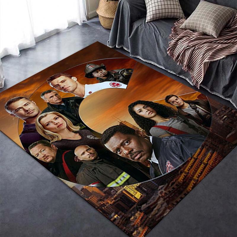 2025 New Chicago Fire Carpet Rug for Living Room Bedroom Home Sofa Decoration,Kids play Non-slip Floor Mat