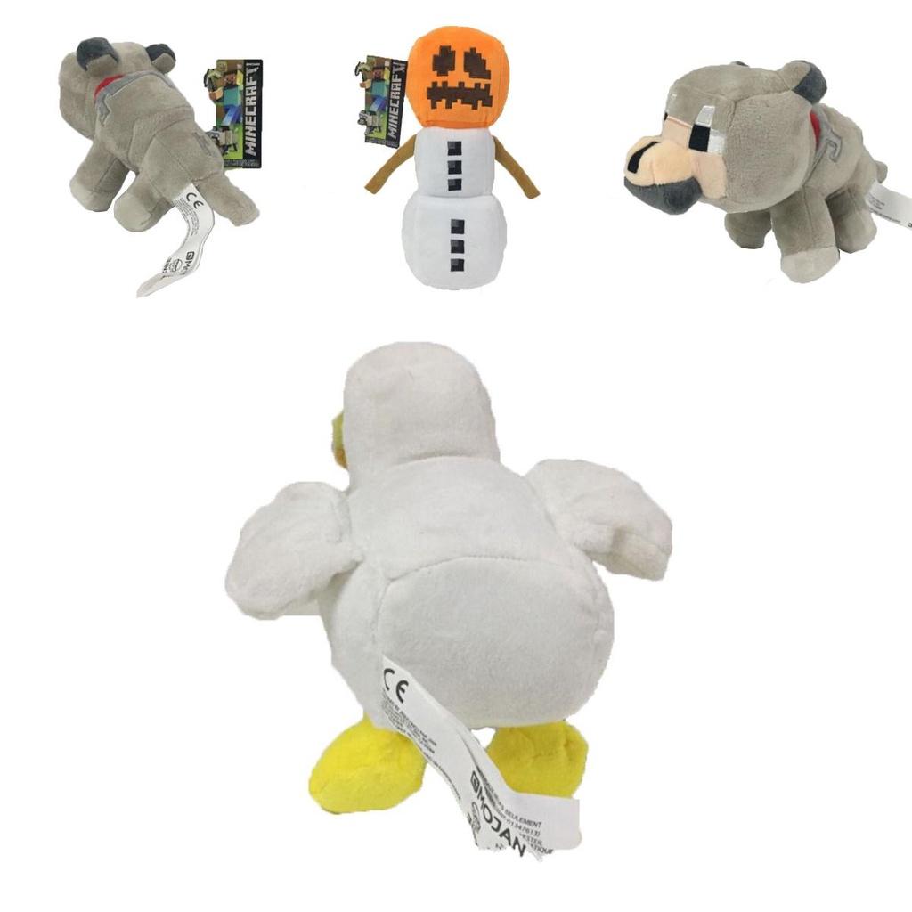 Cute 20cm Minecraft Plush Toy Collection Featuring Snow Golem Wolf Chickens For Kids