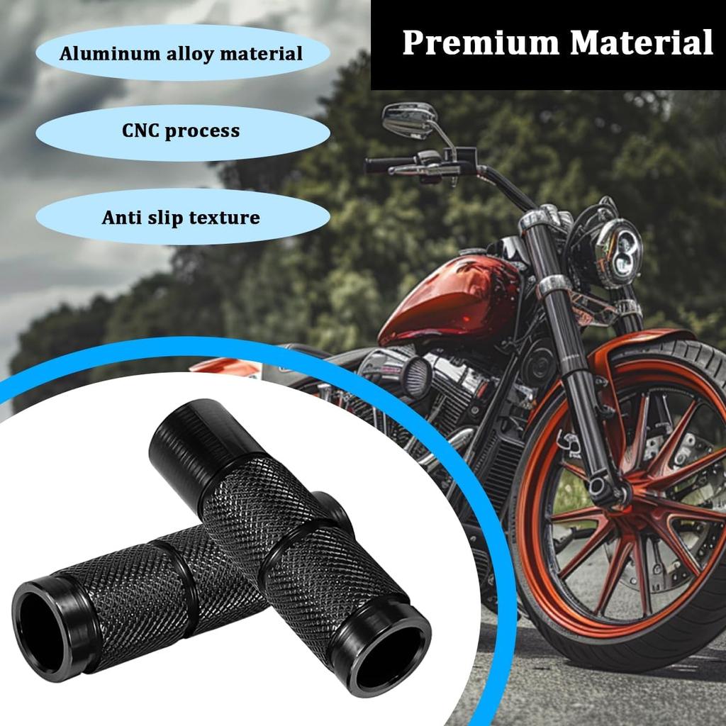 Zpana 2PCS Motorcycle Foot Pegs, Aluminium Alloy Anti-Slip Motorbike Passenger Foot Pegs, Electric Bikes Rearsets Pedals Footrests Accessories,