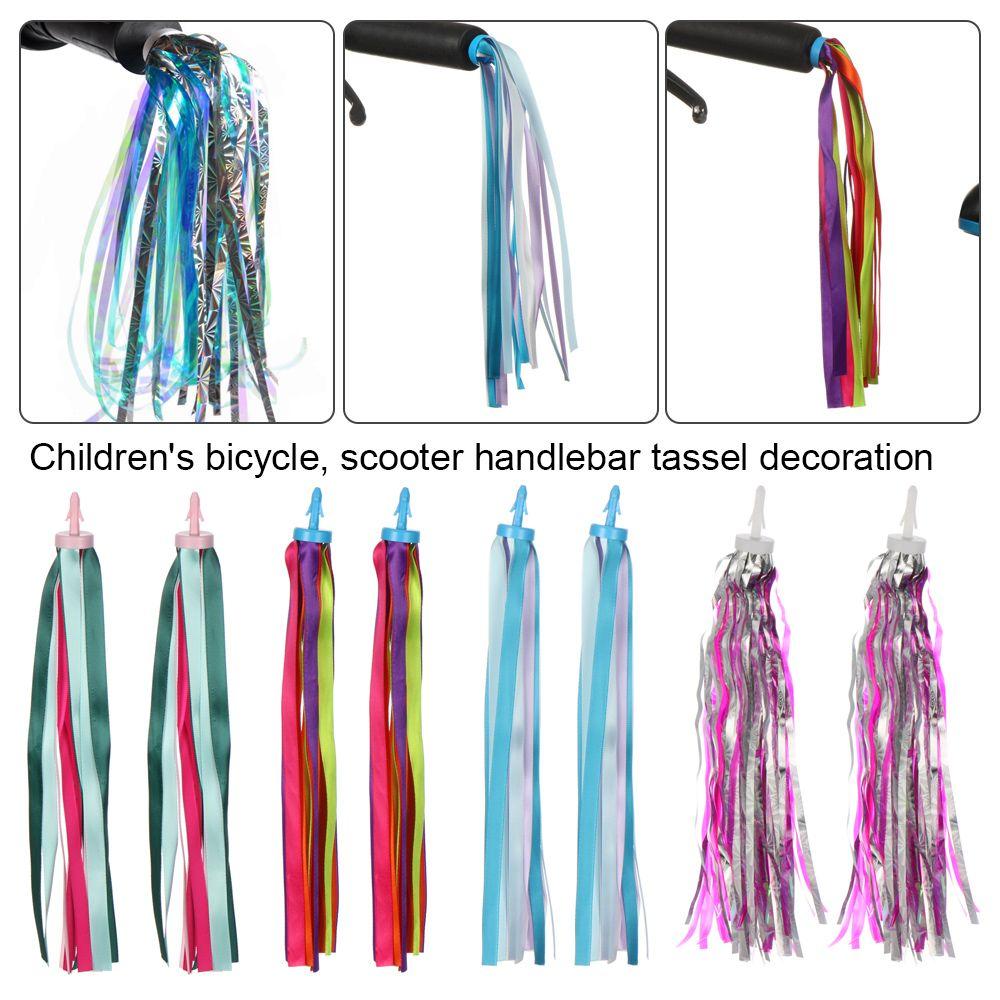 2pcs Cycling Tricycle Handlebar Tassels Colorful Kids Girls Boys Handlebar Streamers Tassels Cycling Accessories