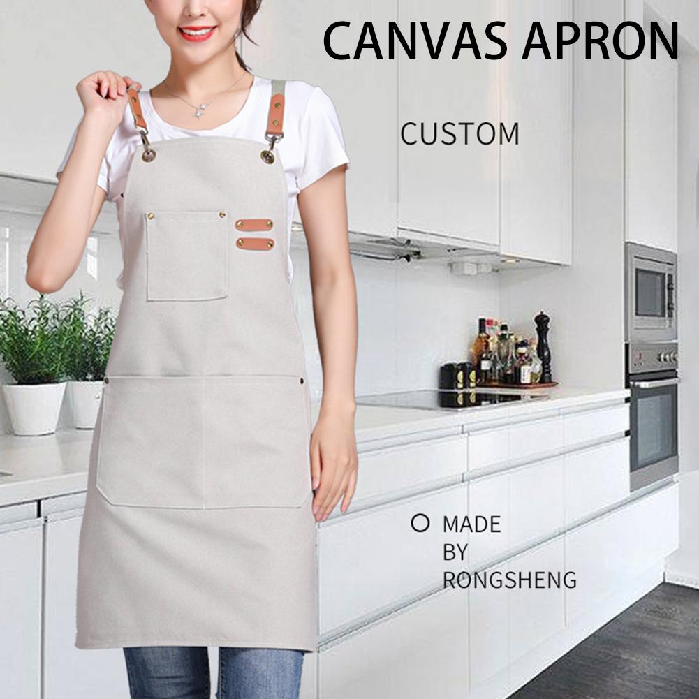 Professional Kitchen Apron,Oil-proof Canvass Aprons with Large Pocket for Men Women,Chef Work Apron for Grill Restaurant Bar