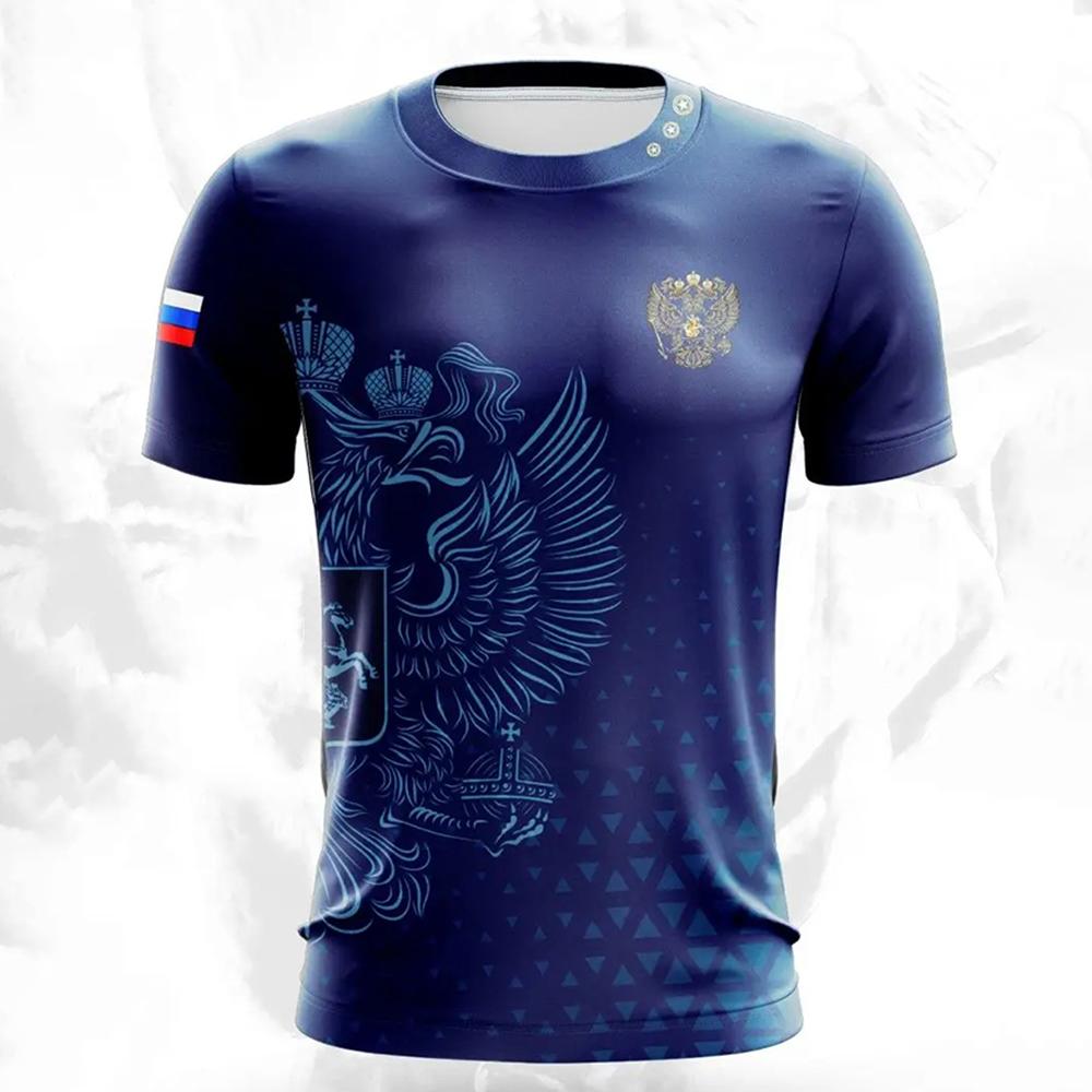Русская футболка для мужчин, мода, русский национальный флаг, принт, короткий рукав, свободная футболка, повседневная футболка с круглым вырезом, уличная одежда