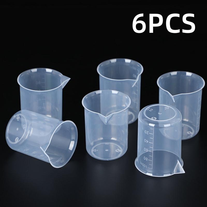 100ml Measuring Cup Transparent Scale Plastic Measuring Cup Lab Chemical Measuring Cup Without Handle Kitchen Bar Supplies