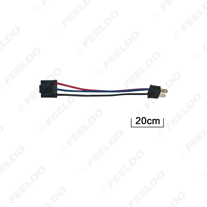 FEELDO Car 12V/24V H7 To H4 Plug Power Cable Wire Harness Extension Cable for HID Conversion Kit Ballast to Stock Cable