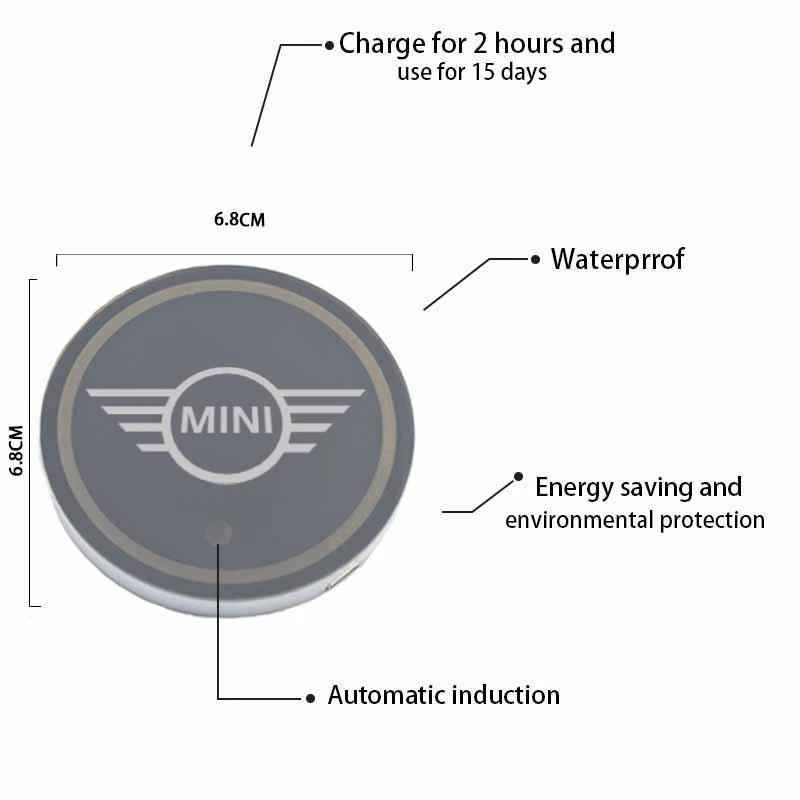 Автомобильный цветной светодиодный светящийся подстаканник-подставка для BMW Mini F54 F55 F56 F60 R60 Clubman Countryman Автоаксессуары