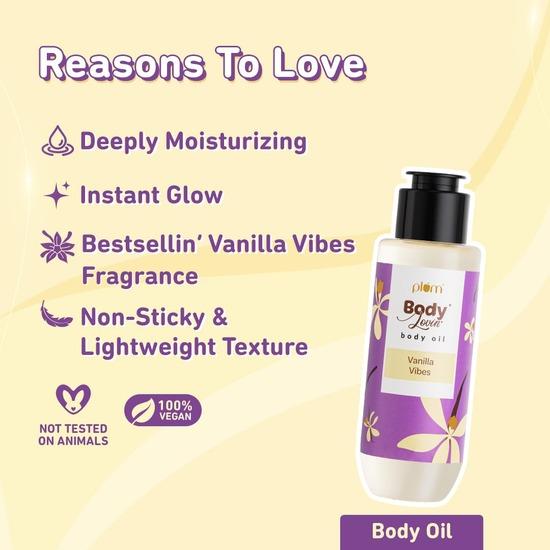 Plum Подарочный набор для ванны и тела BodyLovin' Vanilla Vibes | Гель для душа | Идеальный подарочный набор Rakhi для сестер и женщин | Премиальный подарок | Упаковка из 3 шт.
