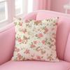 Fresh Flowers Elegant And Beautiful Simple Cushion Cover Linen Pillowcase Cover Soft Decor for Sofa Home Room