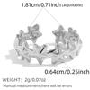 Stainless Steel Star Beaded Rings for Women Creative Opening Ring Two Tone Women Trendy Daily Casual Wear Jewelry No Fading