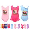 Kids Girls Cartoon Anime K-Pop Print Christmas Ruffle Swimsuit Swimming One-piece Bodysuit Swimwear