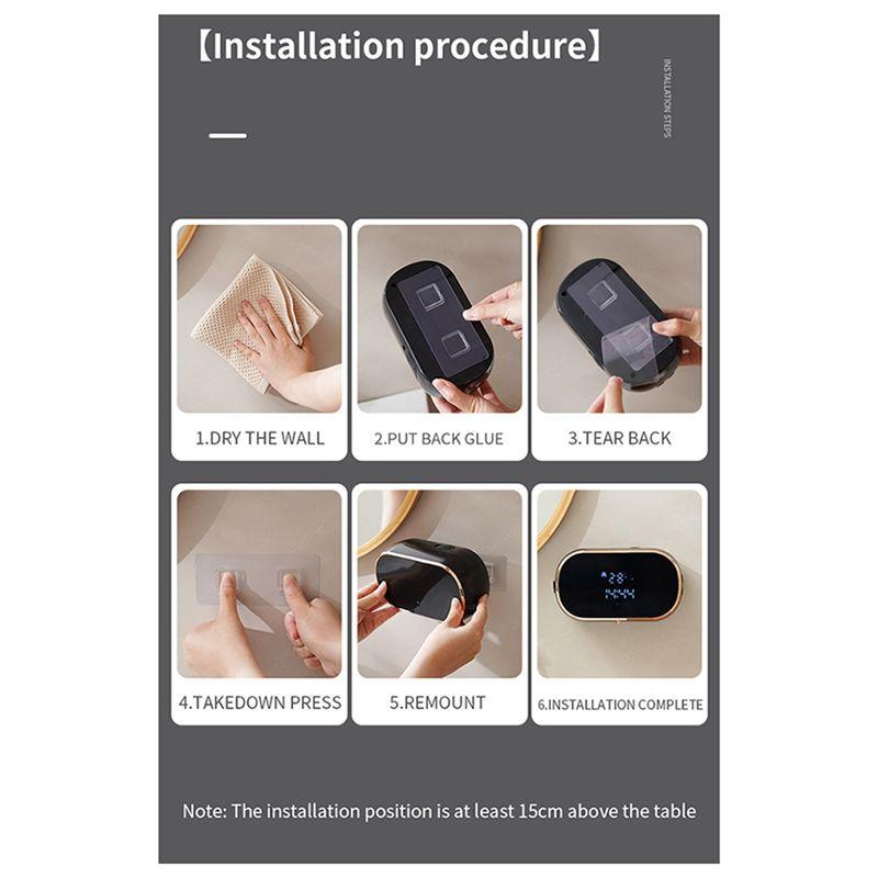 ABJI-Sensor Soap Dispenser Automatic Foaming Hand Wash Dispenser Wall Mount Liquid Soap Dispenser For Bathroom Kitchen