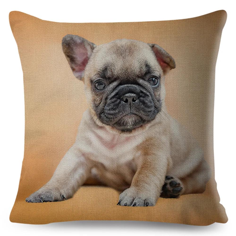 Both Sided Pug Dog Print Cushion Cover Decoration Pet Animal Pillow Case for Sofa Home Car Linen Pillowcase 45x45cm