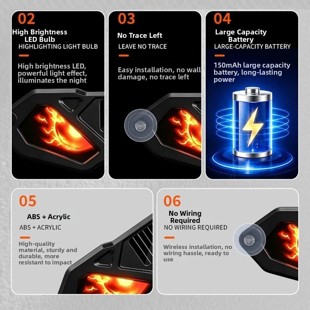 Dynamic Display Solar LED Devil Eyes Car Lights Solar Powered Car Warning Light  Windshield