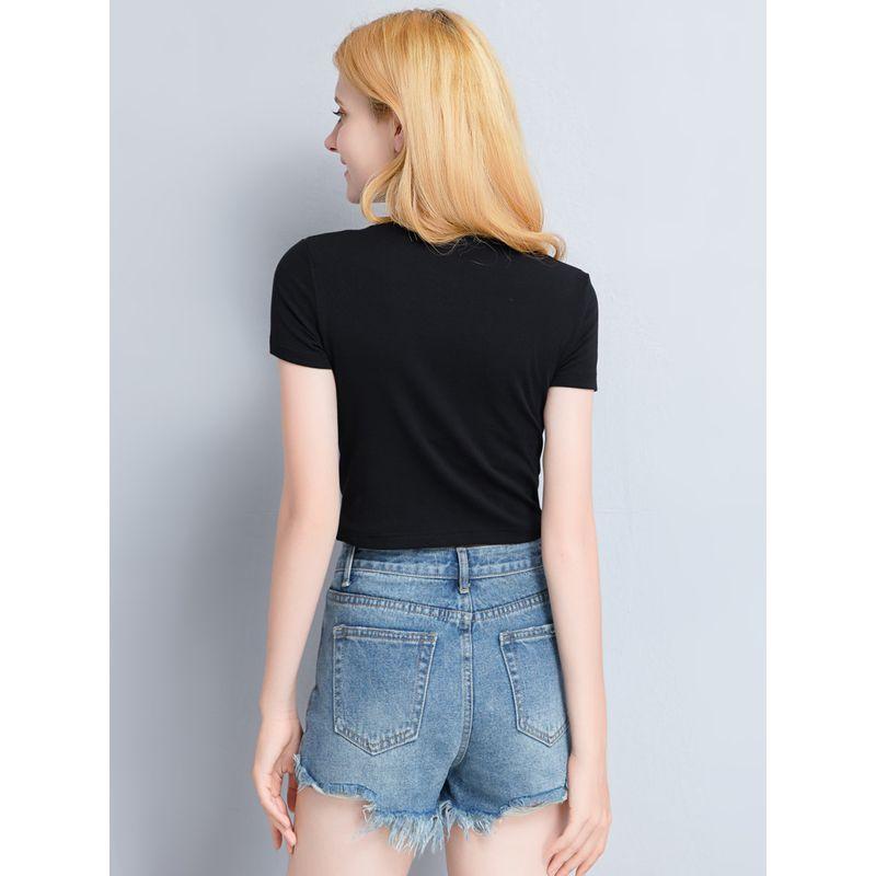 Celebrity Style Ins Crop-Top Short Sleeve T-shirt Women's 2025 Summer New Arrival Short Pure Cotton T-shirt Undershirt Tops Fashion