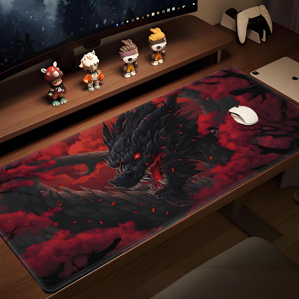 Japan Dragon Mouse Pad Black And White Mousepad 10050 Desk Mat For Computer Gamer Keyboard Table Cushion Gaming Accessories