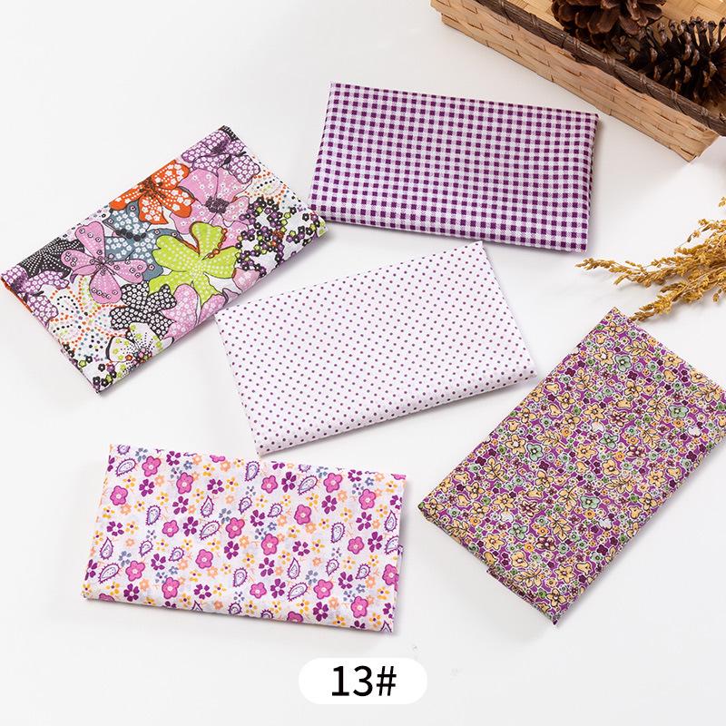 5pcs / Lot Printed Patchwork Cotton Fabric Doll Handmade Accessories Floral Fabrics for DIY