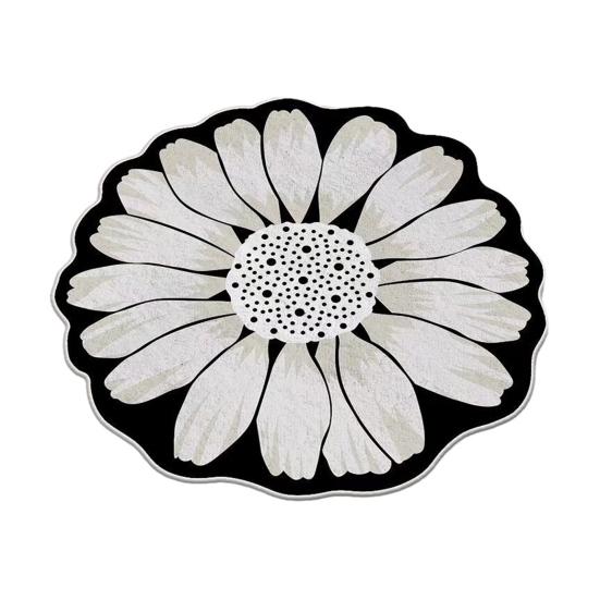 3D Цветочный Ковер Абсорбирующий Быстросохнущий Неправильной Формы Плюшевый Цветочный Напольный Коврик Моющийся Нескользящий Ковер для Гостиной Спальни Ванной Комнаты Кухни Декоративный