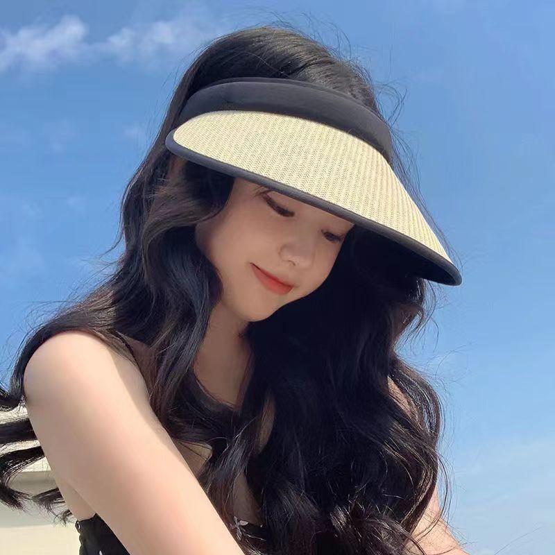 Elegant Brim Wide Sun Hat Women Featuring Foldable Design Outdoor Sunscreen Hat