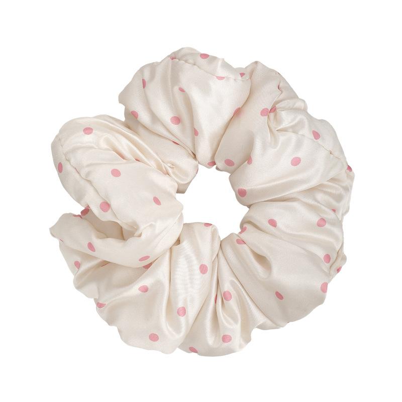 Girl Sweet Polka Dots Flowers Hair Scrunchies Solid Color Soft Filling Headbands Womens Classy Versatile Head Rope Hair Tie New