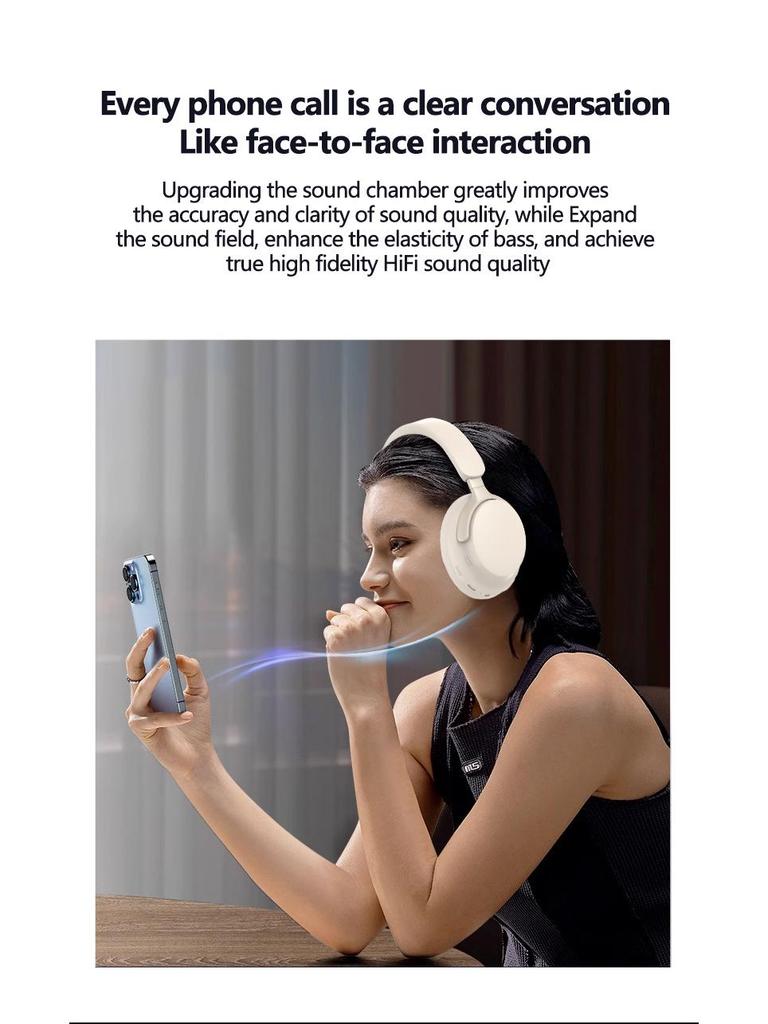 Полностью беспроводные накладные Bluetooth-наушники с 3D-стереозвуком для спорта