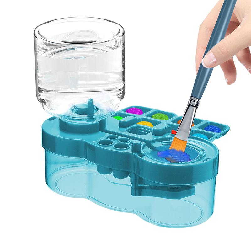 Upgrade Paint Brush Cleaner With Drain Button Water Circulation Paint Brush Cleaning Machine Cleaning Bucket Kid Art Tools