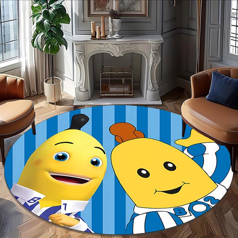 1pc Banana Print Round Carpet Chair Round Carpet Suitable for Bedroom Living Room Home Decorative Carpet