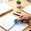 File stapler Push Clip Metal Refill Clip Stapler Without Needles Heavy-Duty Needle-Free Paper Binder Organizer Holds up to 40 Sheets for Office Scho