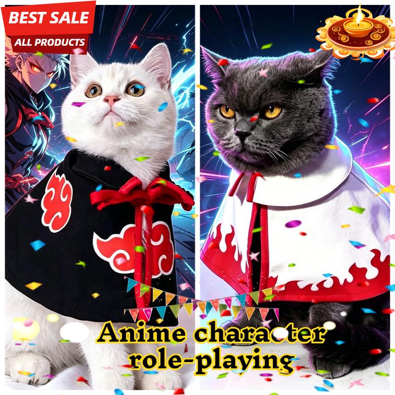 Cat Clothes Akatsuki Organization Cloak Dog Cape Small Dog Cos Ninja Dress Pet Costume Party Decoration Photo Props